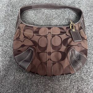 Coach Dark Brown Signature Shoulder Bag